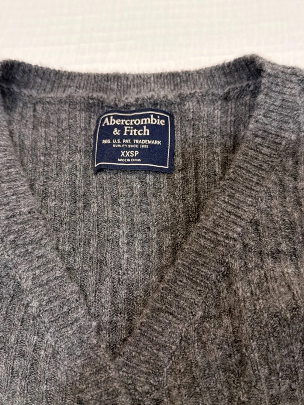Abercrombie & Fitch Charcoal Ribbed Button-Front Long Sleeve Dress